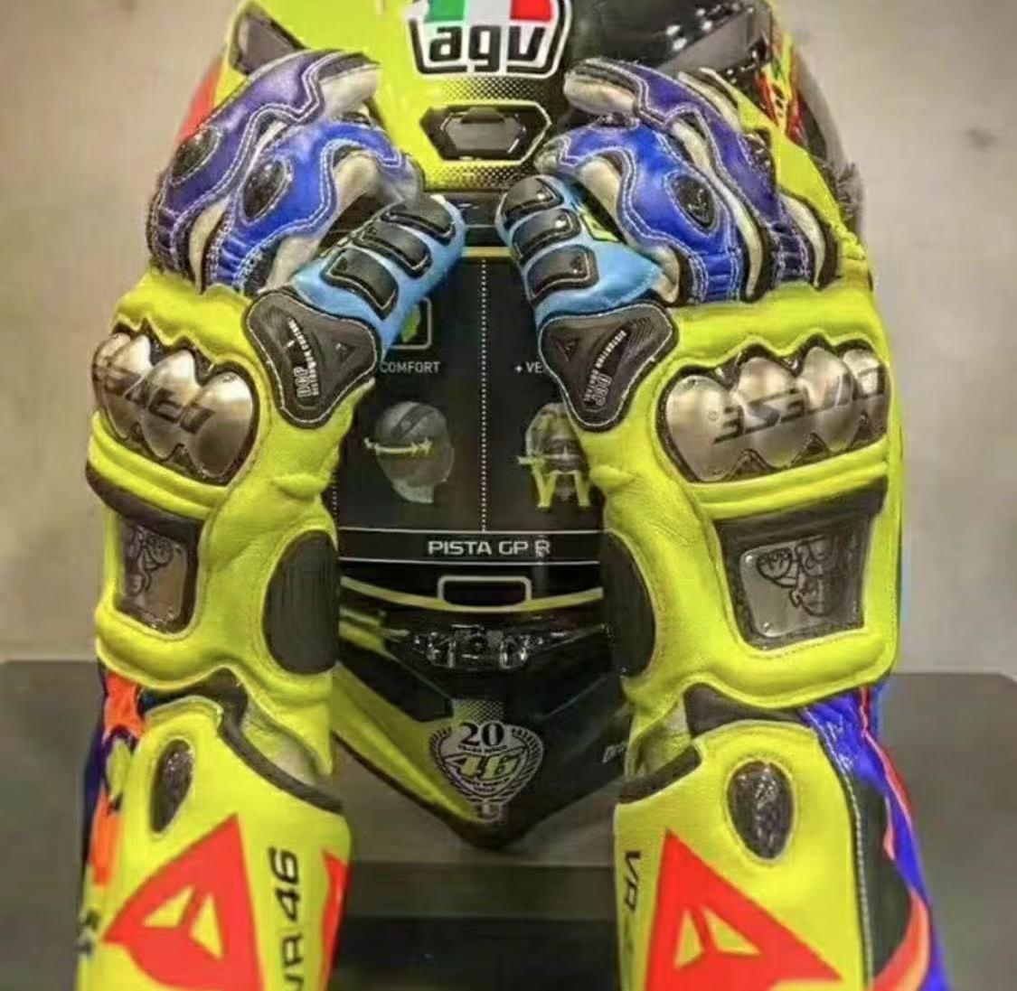 Wholesale price [$90] Dainese Full Metal 6 VR46 Replica Gloves
